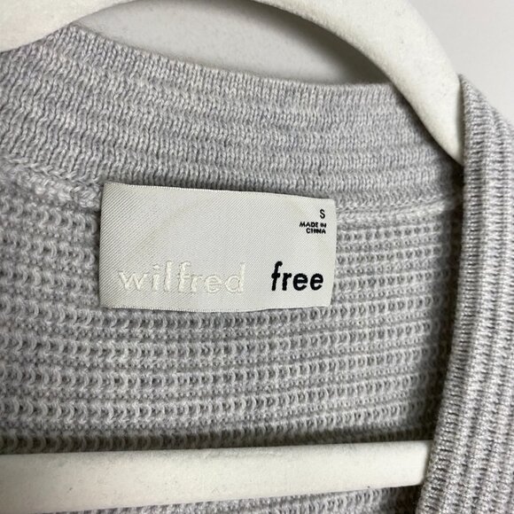 Wilfred Free Merino Wool Chunky Oversized Sweater Womens Small Grey V Neck - Picture 3 of 10